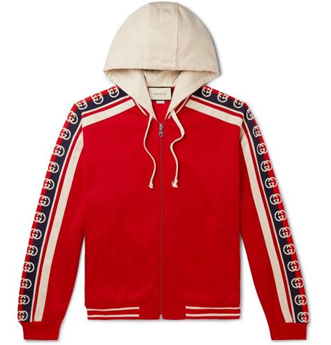 gucci technical jersey zip up